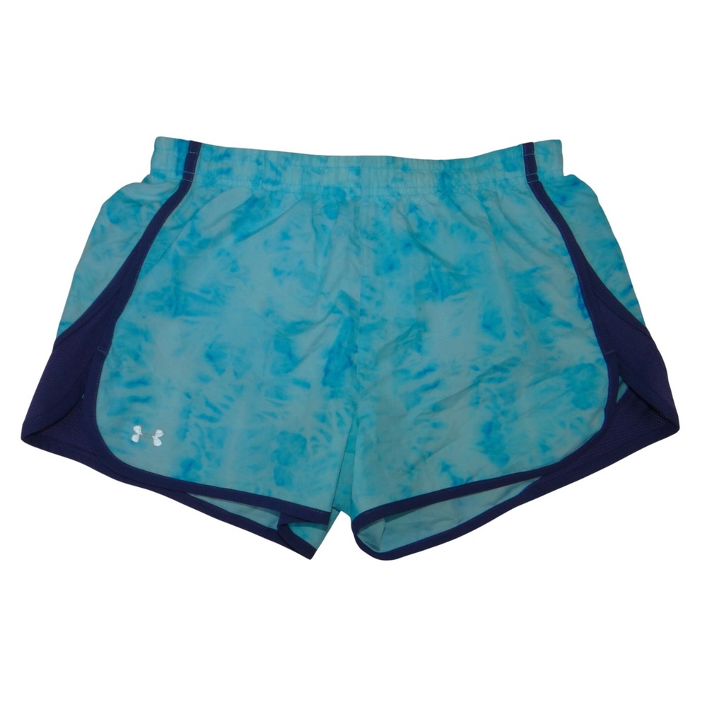 Under Armour HeatGear Tie Dye Running Shorts Blue Purple XS Fitted 4325